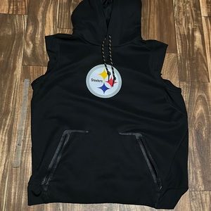 Steelers Nike dri fit sleeveless hoodie L